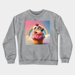 Awww. Cute Furry Baby on a Cupcake with a Heart Crewneck Sweatshirt